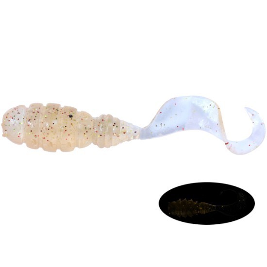 Nălucă Jackall Good Meal Grub, Glow Crash Clear Krill, 3.8cm, 8buc/plic