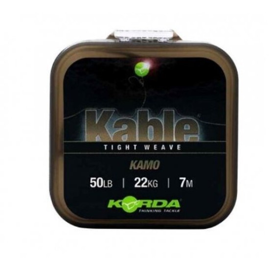 Fir Leadcore Korda Kable Tight Weave, Weed, 50lbs/22kg/7m