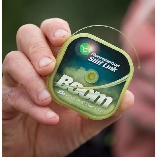 Fir Fluorocarbon Korda Boom Stiff Link, Low Vis Green, 0.45mm/6.8kg/15m Fir Fluorocarbon Korda Boom Stiff Link, Low Vis Green, 0.45mm/6.8kg/15m