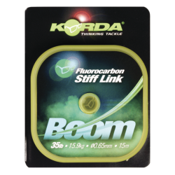 Fir Fluorocarbon Korda Boom Stiff Link, Low Vis Green, 0.65mm/15.9kg/15m