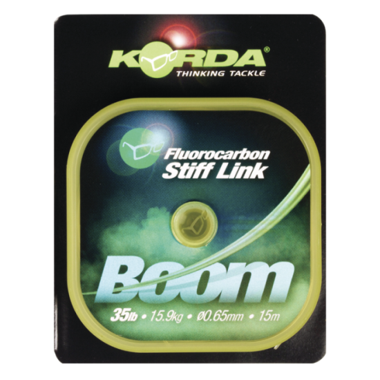 Fir Fluorocarbon Korda Boom Stiff Link, Low Vis Green, 0.45mm/6.8kg/15m Fir Fluorocarbon Korda Boom Stiff Link, Low Vis Green, 0.45mm/6.8kg/15m
