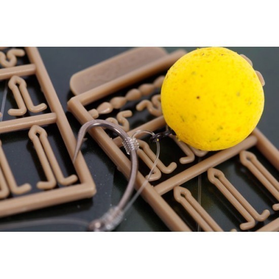 Montură Korda IQ D-Rig Kurv Shank Barbed + Free Extenda Stops, Nr.8/10lb, 1buc/blister