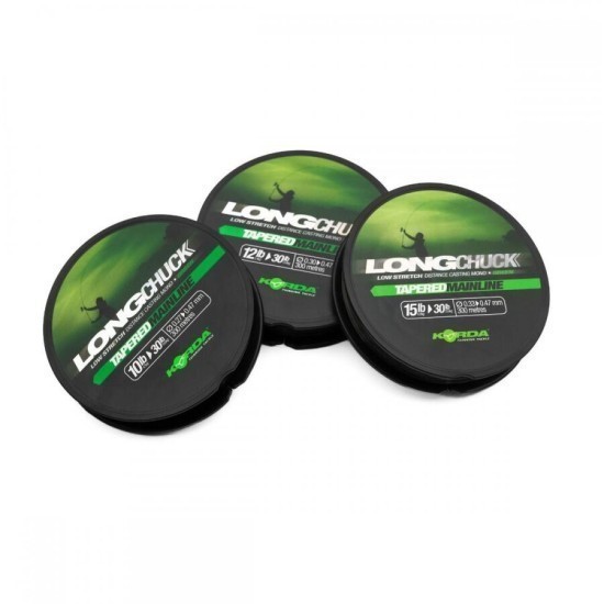 Fir monofilament Korda Longchuck Tapered Mainline, Green, 0.30-0.47mm/12-30lb/300m