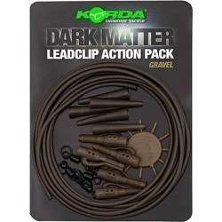 Kit montură plumb pierdut Korda Dark Matter Lead Clip Action Pack, Silt , 5buc/pachet