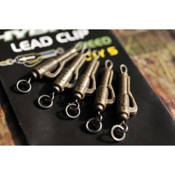 Kit clips + vârtej pentru plumb pierdut Korda Hybrid Lead Clip, Weed, 5buc/plic