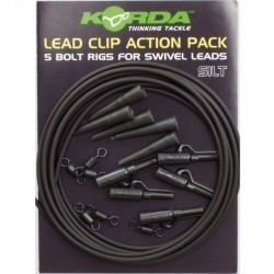 Kit montură plumb pierdut Korda Lead Clip Action Pack, Silt