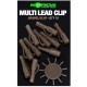 Clips pentru montură cu plumb pierdut Korda Multi Lead Clip, Weed/Silt, 10buc/plic