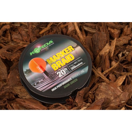 Fir Textil Korda Marker Braid, Dark Green, 0.16mm/9.1kg/300m