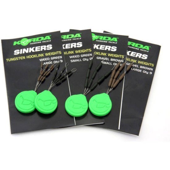 Opritoare Korda Tungsten Sinkers, Weed Green, Large, 9buc/plic Opritoare Korda Tungsten Sinkers, Weed Green, Large, 9buc/plic