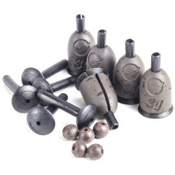 Kit plumb culisant Korda Flying Back Leads + 5 Rubber Beads, 3g, 5buc/blister