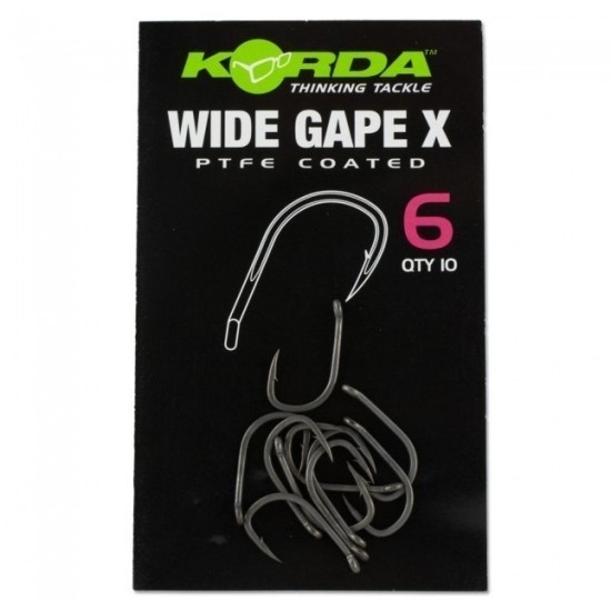 Cârlige Korda Wide Gape X Micro Barb, Nr.6, 10buc/plic