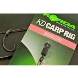 Montură Korda N-Trap KD Kurv Barbless+ Free Extenda Stops, Nr.8/15lb, 1buc/blister