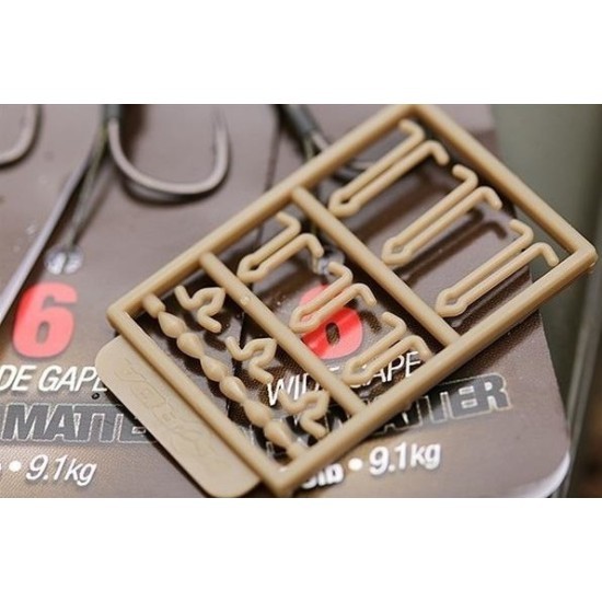 Montură Korda Carp Rig Dark Matter Wide Gape + Free Extenda Stops, Nr.8/15lbs, 1buc/blister
