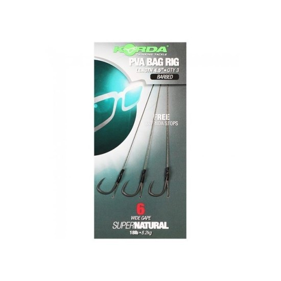 Montură Korda Solidz Pva + Free Extenda Stops, Nr.8/18lbs, 3buc/blister