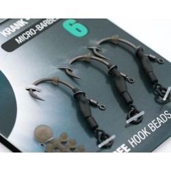 Montură Korda Ronnie Rig Sections Krank+Free Hook Beads, Nr.6, 3buc/plic