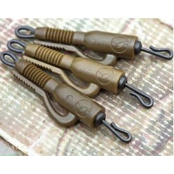 Kit clips + vârtej rapid pentru plumb pierdut Korda Hybrid Lead Clip Qc, Gravel/Clay, 8buc/plic ﻿