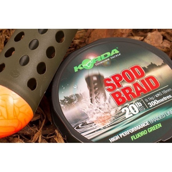 Fir textil Korda Spod Braid Fluoro Green, 0.16mm/9.1kg/300m