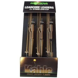 Montură Leadcore Korda Hybrid Lead Clip, Gravel Brown, 3buc/blister