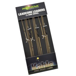 Montură Leadcore cu anou Korda Kable Leaders with Ring Swivel, Weed Silt, 3buc/plic