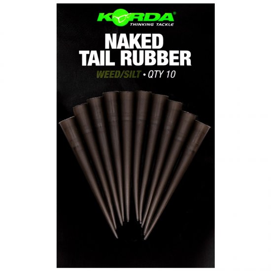 Conuri de siguranță Korda Naked Tail Rubber, Weed Silt, 10buc/plic
