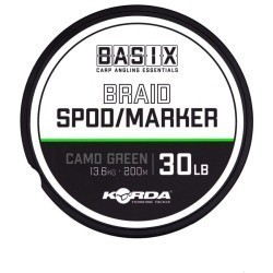 Fir textil Korda Basix Spod/Marker Braid, Camo Green, 30lb/13.6kg/200m