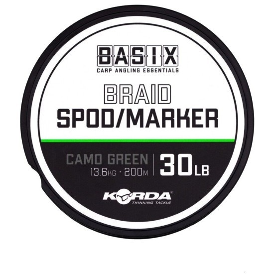 Fir textil Korda Basix Spod/Marker Braid, Camo Green, 30lb/13.6kg/200m