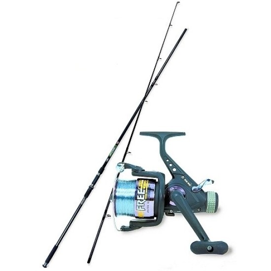 Combo Lineaeffe lansetă Carp Beater 3.60m/3lbs 2buc + mulinetă Vigor Free Carp