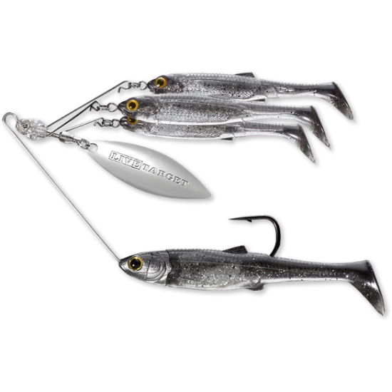 Spinner rig LiveTarget Baitball Spinner Rig, 850 Smoke/Silver, Small, 11g