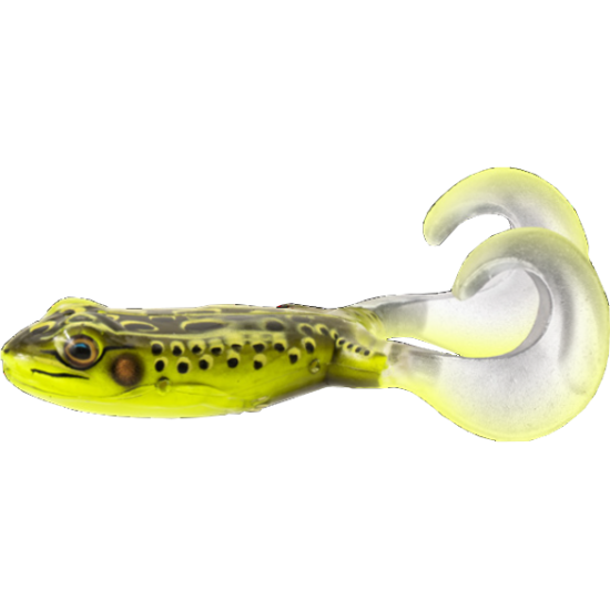 Broască LiveTarget Freestyle Frog, 525 Fire Tip Chartreuse, 7.5cm, 2buc/plic