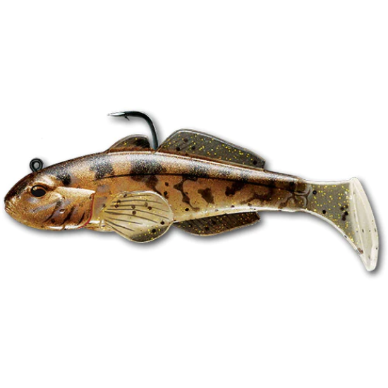 Swimbait LiveTarget Goby Paddle Tail, 601 Natural/Bronze, 8cm/14g, 3buc/plic