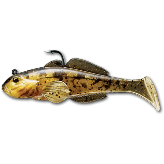Swimbait LiveTarget Goby Paddle Tail, 606 Natural/Gold, 9cm/21g, 3buc/plic