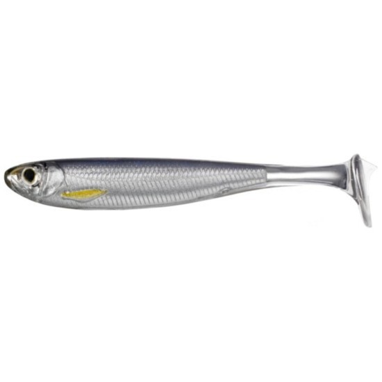 Shad LiveTarget Slow-Roll Shiner Paddle Tail, 951 Silver/Smoke, 12.5cm, 3buc/plic