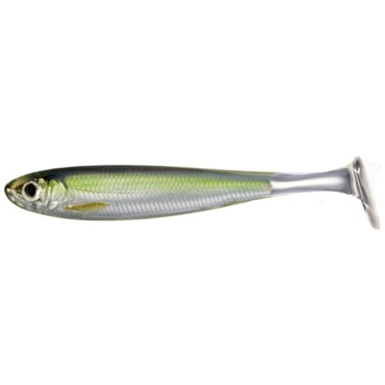 Shad LiveTarget Slow-Roll Shiner Paddle Tail, 952 Silver/Green, 12.5cm, 3buc/plic