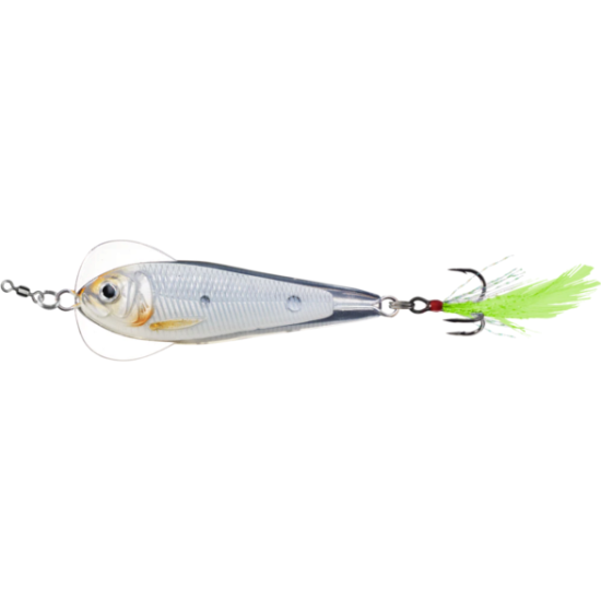 Linguriță oscilantă LiveTarget Flutter Shad, 224 Glow/Pearl, 7cm/28g