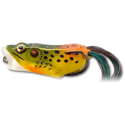 Broască LiveTarget Hollow Body Frog Popper, 519 Emerald/Red, 6.5cm/14g