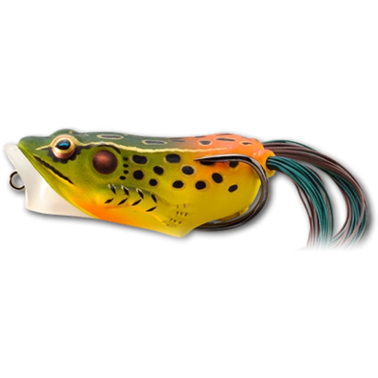 Broască LiveTarget Hollow Body Frog Popper, 519 Emerald/Red, 5.5cm/11g Broască LiveTarget Hollow Body Frog Popper, 519 Emerald/Red, 5.5cm/11g