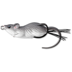 Nălucă LiveTarget Hollow Body Mouse Walking Bait, 401 Grey/White, 7cm/14g