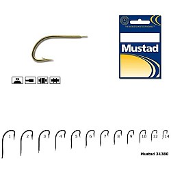 Cârlige Mustad Classic Crystal 31380, Auriu, Nr. 12