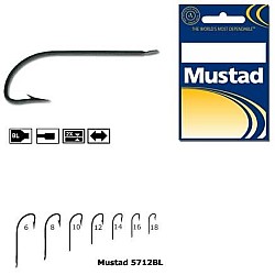 Cârlige Mustad Classic Crystal, Negru, Nr. 18