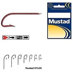 Cârlige Mustad Classic Crystal, Roșu, Nr. 18
