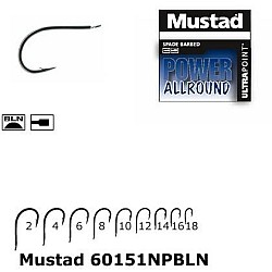 Cârlige Mustad forjate, cioc de papagal, Black Nickel, Nr. 10, 10 buc/plic