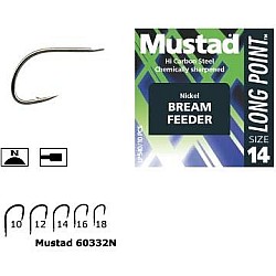 Cârlige Mustad Long Point/Ultra Point, Nichel, Nr. 12, 10 buc/plic