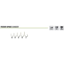 Cârlige Mustad Feeder Spade Barbed, Black Nickel, Nr. 10, 15 buc/plic