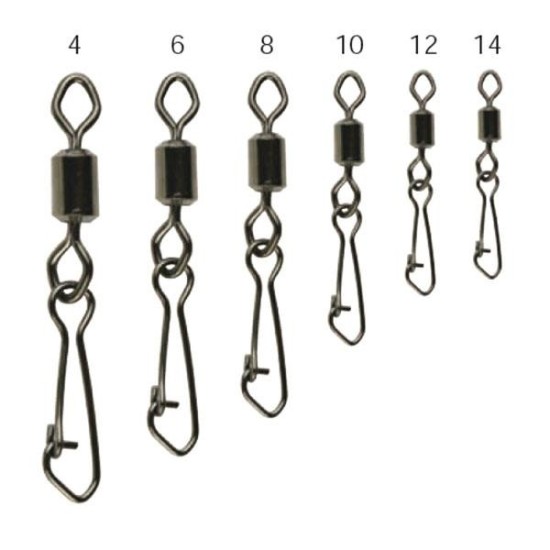 Vârtej cu agrafă Mustad, Nr.4/65kg, 10buc/plic