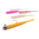 Grub Mustad Aji Micro Fla, UV Clear Chartreuse, 5cm, 15buc/plic