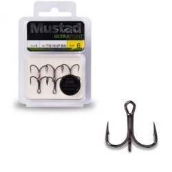 Ancoră triplă scurtă Mustad Ultrapoint KVD Elite Series Triple Grip®, Nichel, Nr.8, 5buc/plic