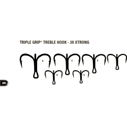 Ancoră triplă scurtă Mustad Ultrapoint Triple Grip®, Nichel, Nr.8, 5buc/plic