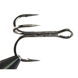 Ancoră triplă scurtă Mustad KVD Elite Round Bend, Nichel, Nr.8, 6buc/plic