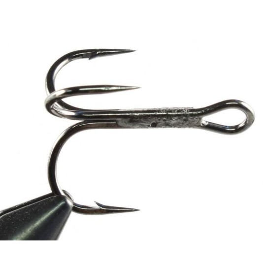 Ancoră triplă scurtă Mustad KVD Elite Round Bend, Nichel, Nr.2, 6buc/plic