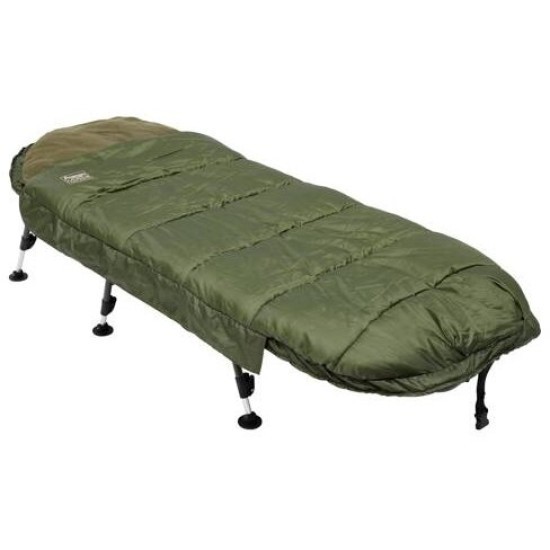 Pat + sac de dormit Prologic Avenger Sleeping System, Camo, 6 picioare, 190x70cm